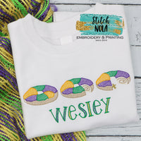 Personalized Mardi Gras King Cake Trio Sketch Shirt
