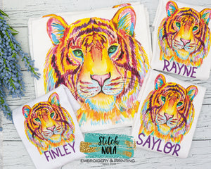 Personalized Watercolor Tiger Printed Shirt