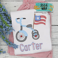 Personalized Patriotic Bike with Flag Sketch Shirt
