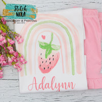 Personalized Strawberry Rainbow Printed Shirt
