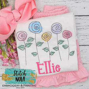 Personalized Vintage Rose Flowers Sketch Shirt