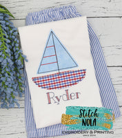 Personalized Sailboat Applique Shirt
