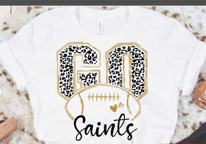 Go Saints with Heart Football Printed Tee