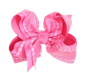 Hot Pink Silk Gingham Bow
