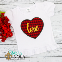 Personalized Valentine Heart with Love Applique Shirt
