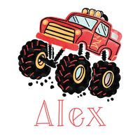 Red Monster Truck Printed Shirt
