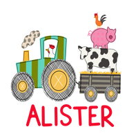 Stacked Farm Animals on Tractor Printed Shirt
