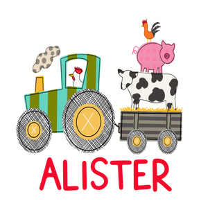 Stacked Farm Animals on Tractor Printed Shirt