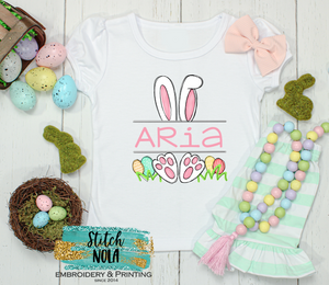 Personalized Easter Bunny With Eggs Printed Shirt
