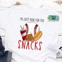 Baseball Brother I'm Just Here for the Snacks Printed Shirt