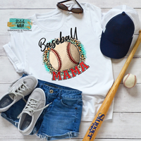 Baseball Mama with Leopard Printed Tee