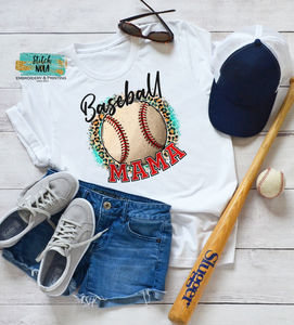Baseball Mama with Leopard Printed Tee