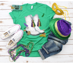 ADULT Mardi Gras Marching Boots Printed Tee