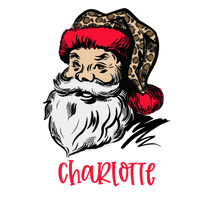 Santa Clause with Leopard Hat Printed Shirt