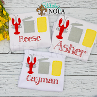 Personalized Crawfish Boil Trio Applique Shirt
