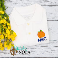 Personalized Fall Collared Shirt with Pumpkin
