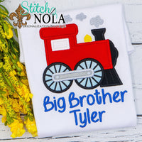 Personalized Big Brother Train Applique Shirt