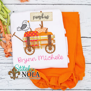 Personalized Pumpkin Wagon Applique Shirt