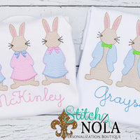 Personalized Easter Peter Rabbit Trio Sketch Shirt