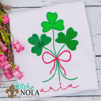Personalized St. Patrick's Day Clover Bouquet Appliqué Shirt
