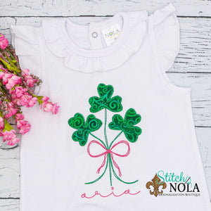 Personalized St. Patrick's Day Clover Bouquet Appliqué Shirt