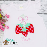 Personalized Strawberry Bunch Applique Shirt