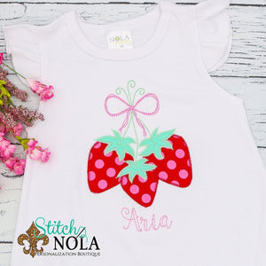 Personalized Strawberry Bunch Applique Shirt