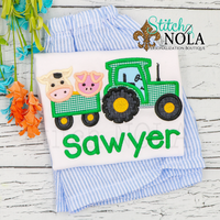Personalized Farm Animal Tractor Applique Shirt