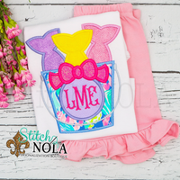 Personalized Fish Bucket with Monogram Applique Shirt
