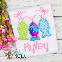 Personalized Fish Trio on a Line Applique Shirt
