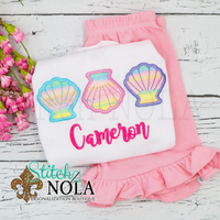 Personalized Seashell Trio Applique Shirt
