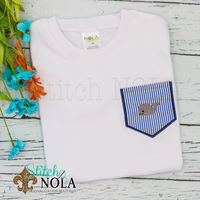 Personalized Whale on Pocket Applique Shirt