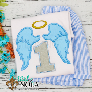 Personalized Birthday Angel Appliqué Shirt