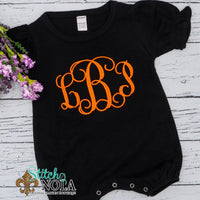 Personalized Halloween Monogram Sketch on Colored Garment
