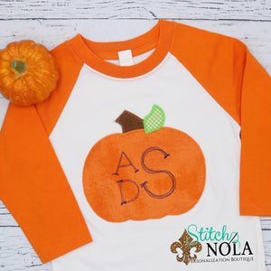 Personalized Pumpkin Monogram Applique Shirt