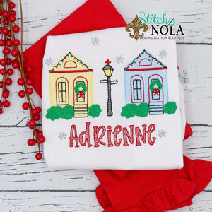 Personalized Christmas Houses Sketch Shirt