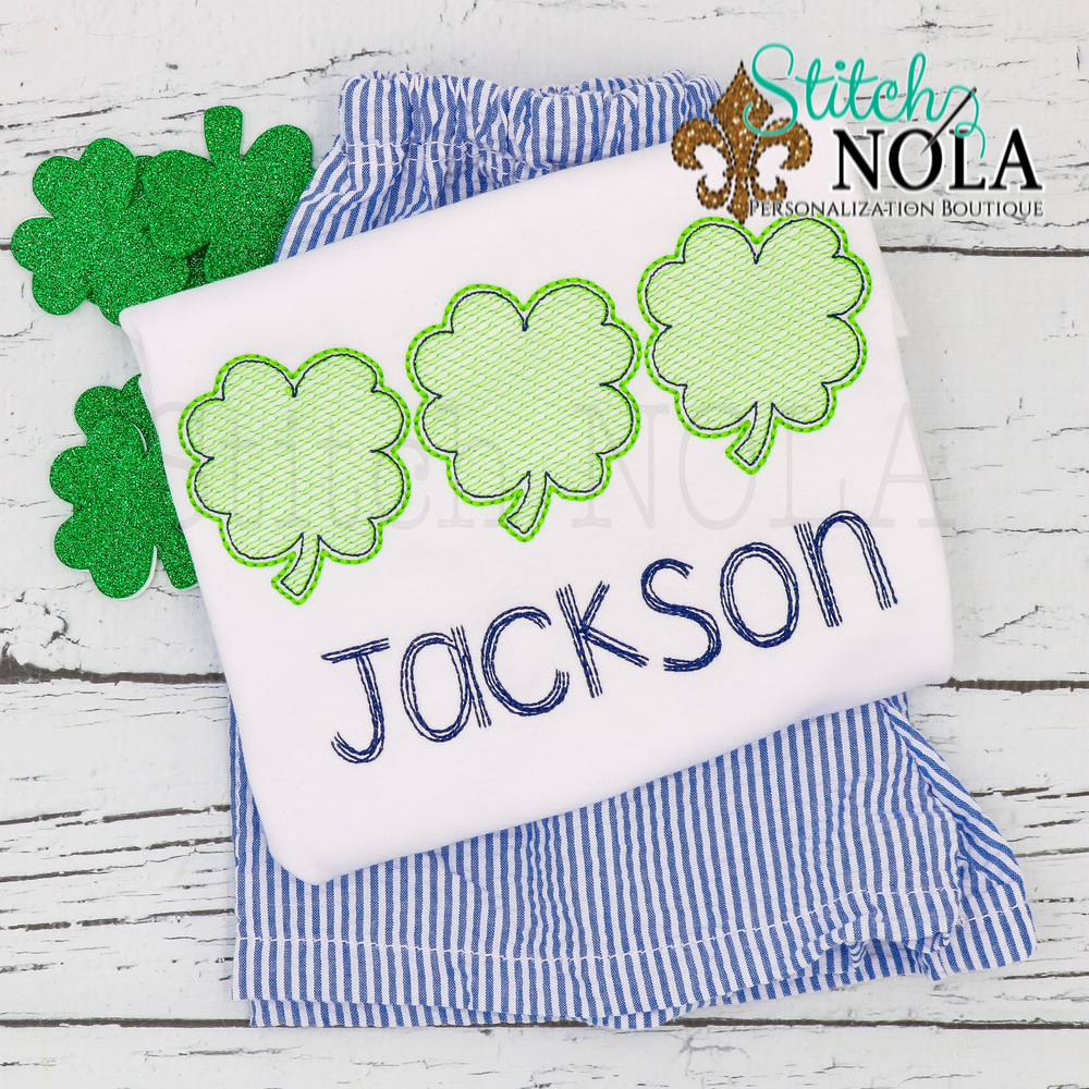 Personalized St. Patrick's Day Clover Trio Sketch Shirt