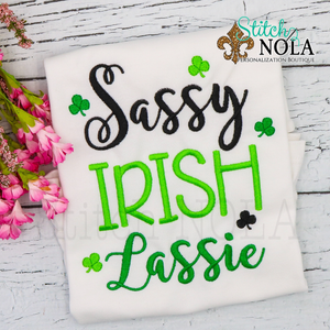 Personalized St. Patrick's Day Sassy Irish Lassie Sketch Shirt