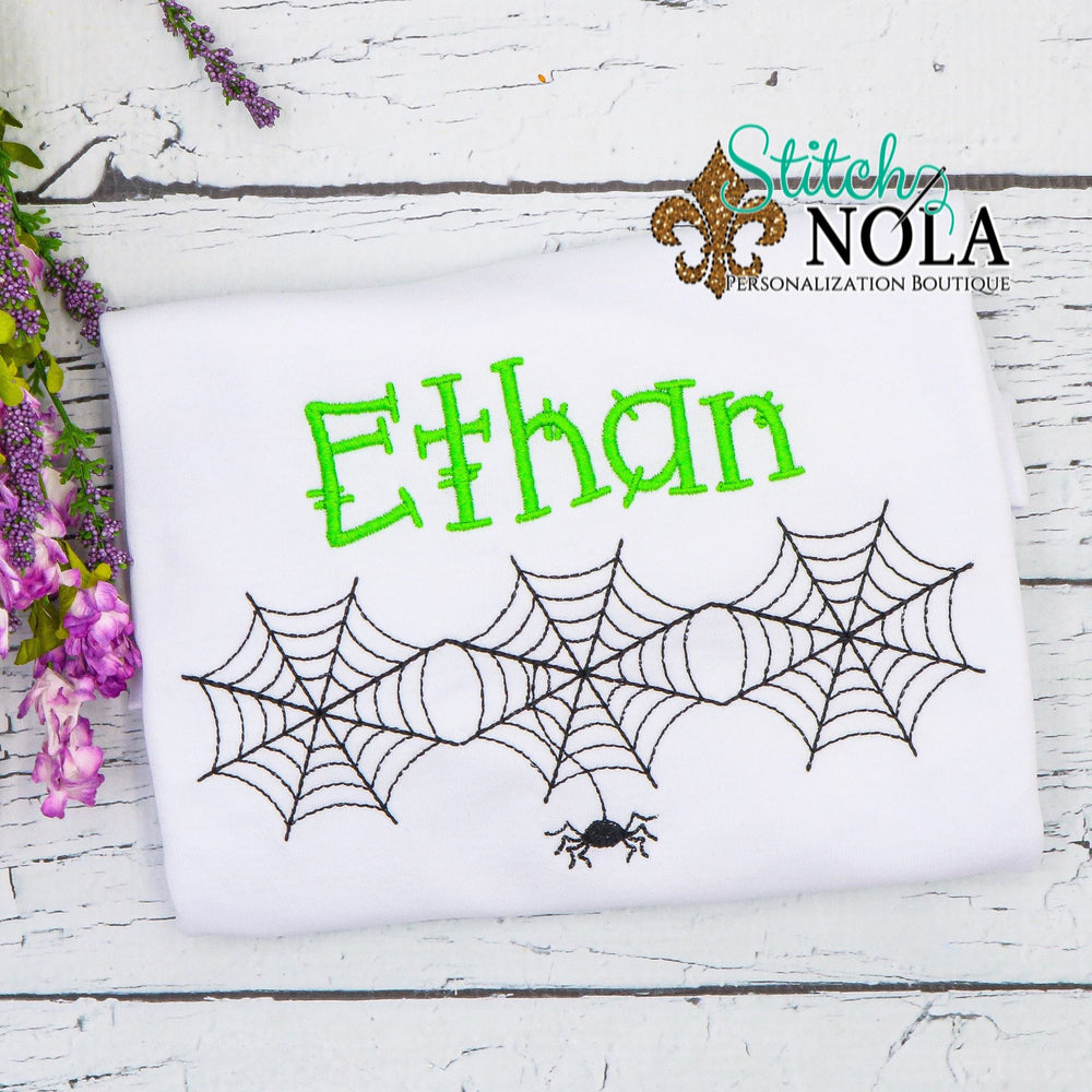Personalized Halloween Spider Web Trio Sketch Shirt