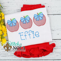 Personalized Back to School Apple Trio Sketch Shirt
