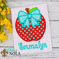 Personalized Back to School Apple with Bow Applique Shirt