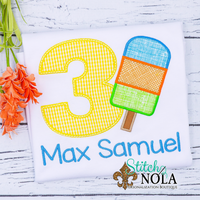 Personalized Birthday Popsicle Appliqué Shirt
