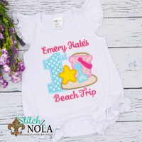 Personalized 1st Beach Trip Beach Bucket Applique Shirt
