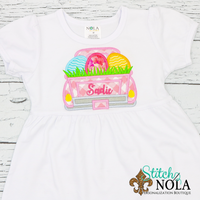 Personalized Easter Truck with Eggs Appliqué Shirt
