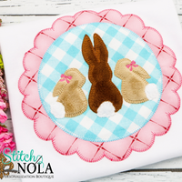 Personalized Easter Bunny Circle Appliqué Shirt