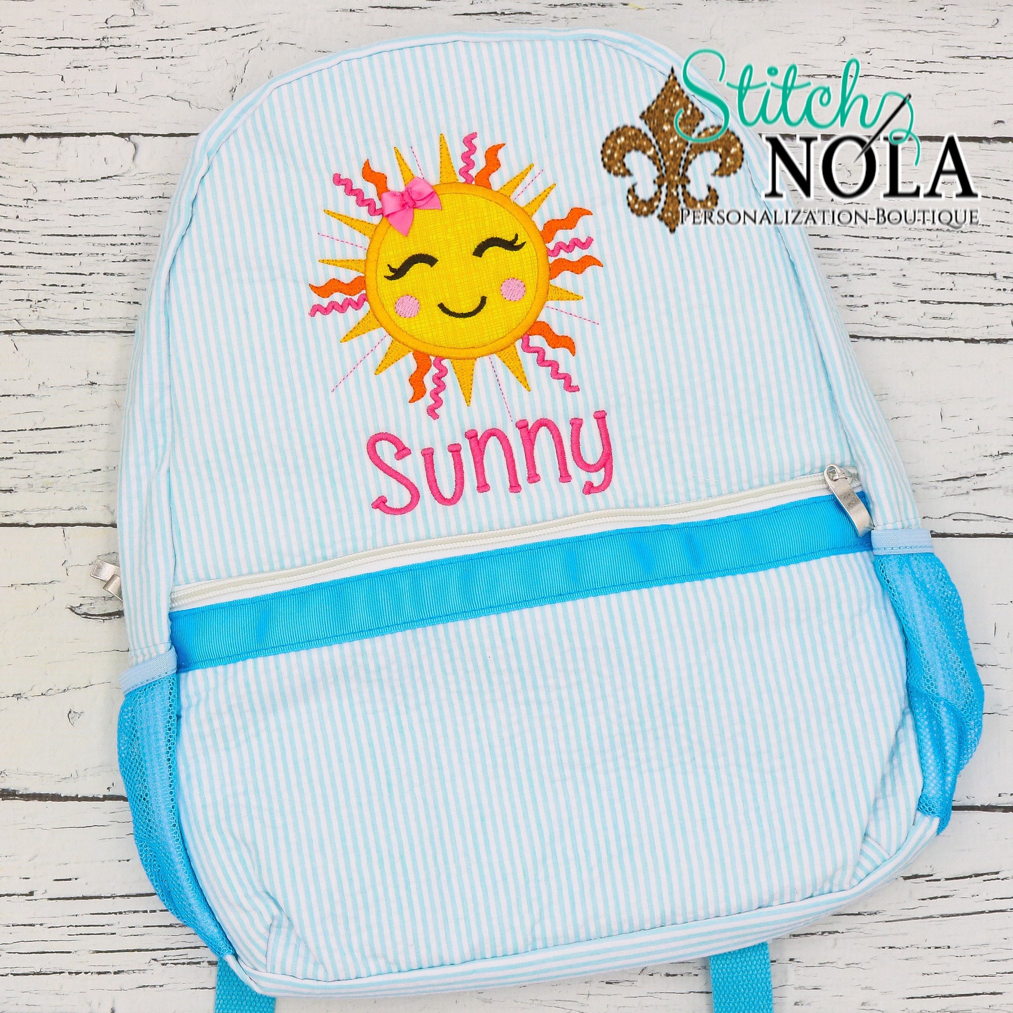 Toddler Backpack, Personalized Kids Backpack With Name, Seersucker