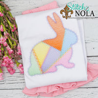 Personalized Patchwork Easter Bunny Sketch Shirt