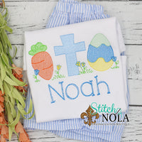 Personalized Easter Cross Carrot & Egg Sketch Shirt
