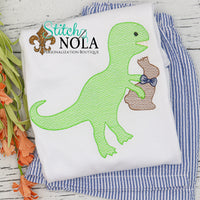 Personalized Easter Dinosaur Eating Bunny Ears Sketch Shirt
