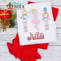 Personalized Christmas Ballet Trio Sketch Shirt

